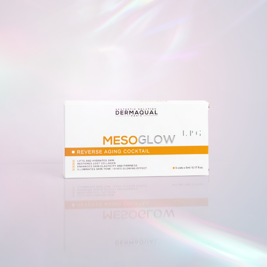 mesotherapy dermaqual product shot on irridescent background