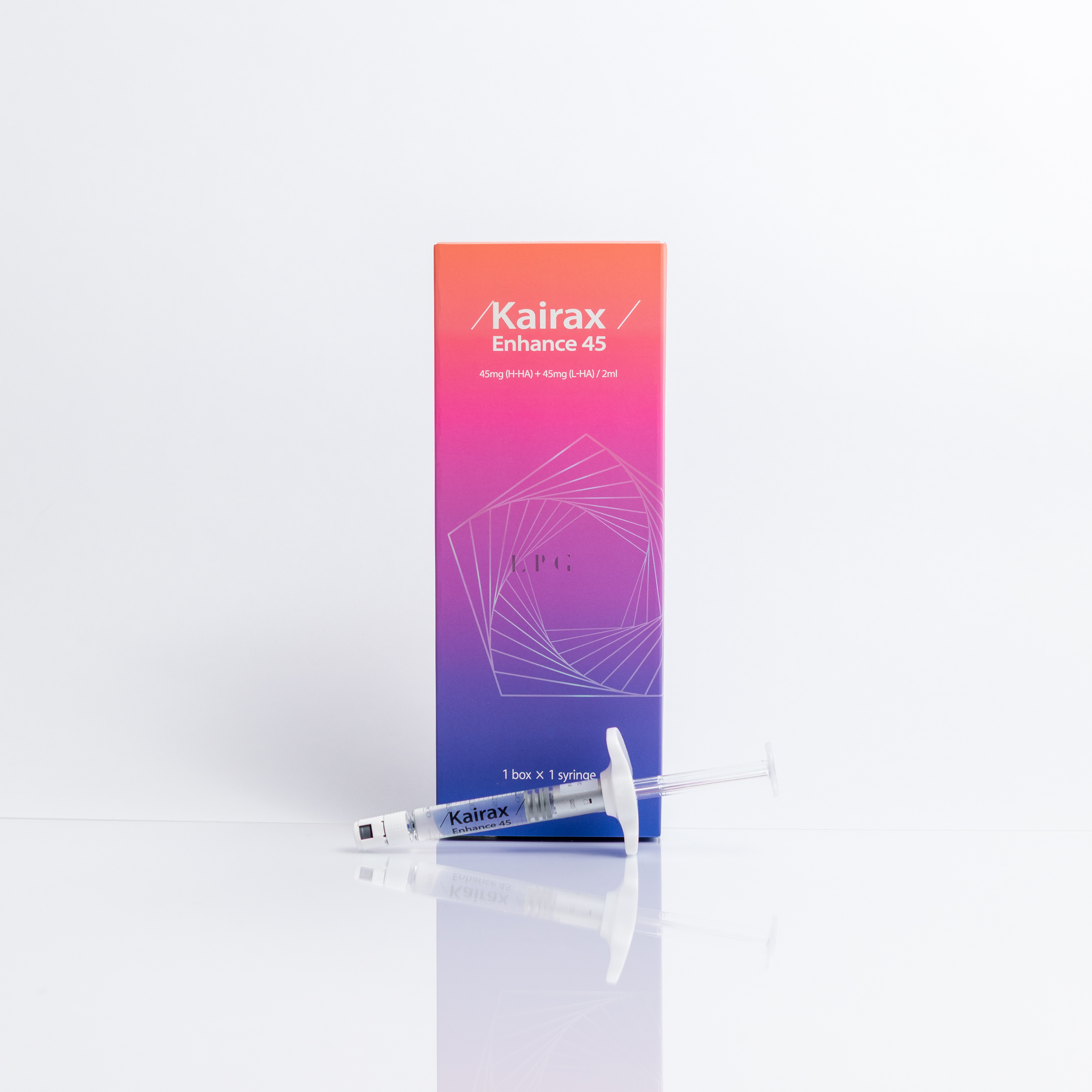 Kairax Enhance 45 is our new premium skin booster containing a total of 90mg of HA per (2ml) and 4mg of Polynucleotides per (2ml)