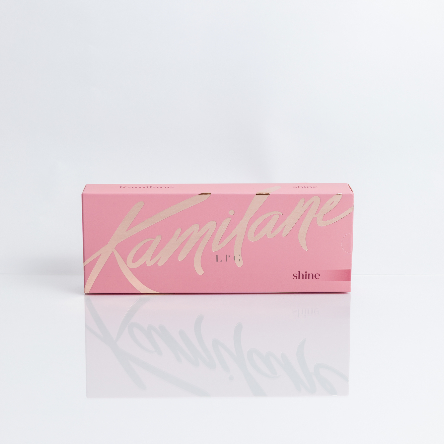 Kamilane Shine Pink Box with Gold Reflective Text