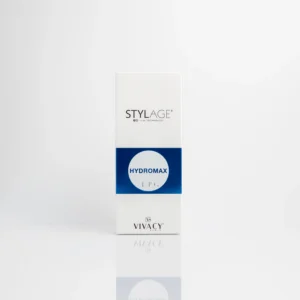 White box packaging labeled "STYLAGE HYDROMAX" by Vivacy, featuring a blue section and reflective surface.