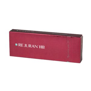 ed box of Rejuran HB skin booster – polynucleotides (PN) from salmon DNA combined with hyaluronic acid (HA) & lidocaine; deeply hydrates, regenerates, boosts elasticity & reduces fine lines for smoother, firmer, revitalised skin in professional clinic treatments.