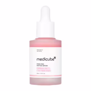 Medicube PDRN Pink Peptide Serum 30ml bottle – pink dropper serum with Salmon/Rose PDRN for skin tone perfection, collagen boost & barrier improvement in clinics